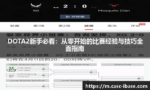 DOTA2新手必看：从零开始的比赛经验与技巧全面指南